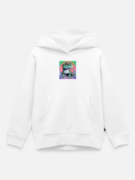 Gecko - Kinder Premium Organic Hoodie - Weiß