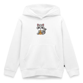 Waschbär-Pizza-Kumpel - Kinder Premium Organic Hoodie - Weiß - Vorne - AI Model Kid Female (0cm)