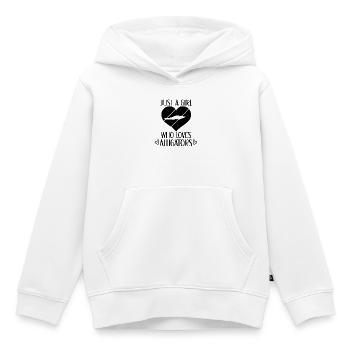 Alligator Herz Silhouette - Kinder Premium Organic Hoodie - Weiß - Vorne - AI Model Kid Female (0cm)