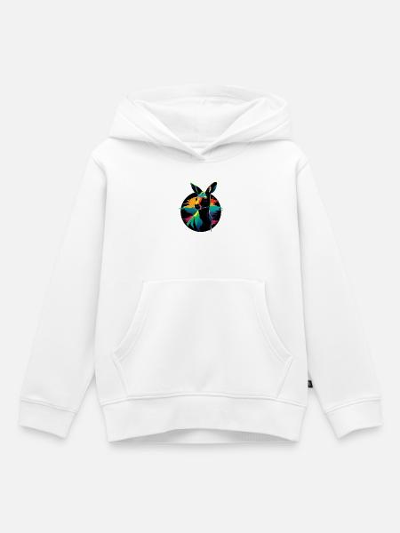Känguru-Porträt - Kinder Premium Organic Hoodie - Weiß