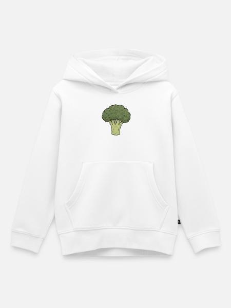 TINY ACTIVISTS | Broccoli - Kinder Premium Organic Hoodie - Weiß