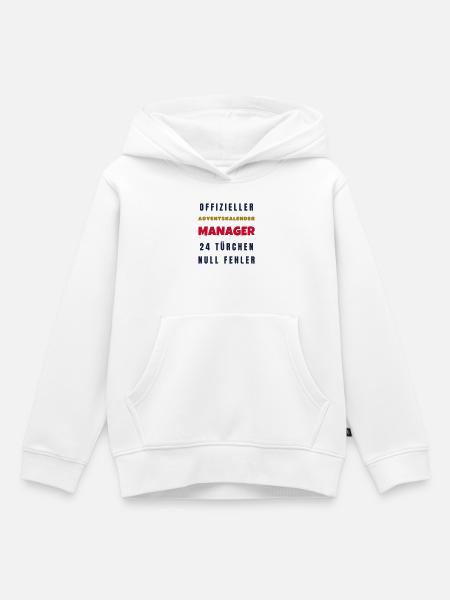 Adventskalender Manager 24 Türchen Adventszeit - Kinder Premium Organic Hoodie - Weiß