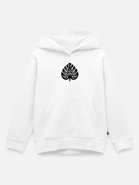 tropisches Blatt - Kinder Premium Organic Hoodie - Weiß
