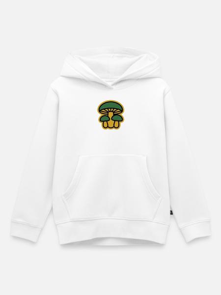 Gelbe Pilze Wald Icon - Kinder Premium Organic Hoodie - Weiß