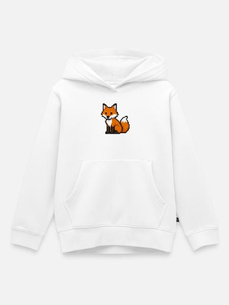 Pixel Fuchs - Kinder Premium Organic Hoodie - Weiß