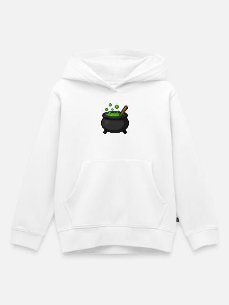 Pixelkessel der Grüntränke - Kinder Premium Organic Hoodie - Weiß