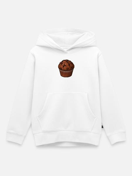 Schoko Muffin Illustration - Kinder Premium Organic Hoodie - Weiß