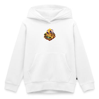 Gizeh Oase – Sphinx & Pyramiden - Kinder Premium Organic Hoodie - Weiß - Vorne - AI Model Kid Female (0cm)