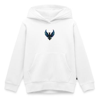 Cyber Phönix Gaming Logo Tech Adler Wappen - Kinder Premium Organic Hoodie - Weiß - Vorne - AI Model Kid Female (0cm)