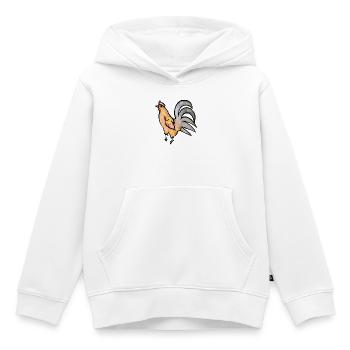 Aquarell Hahn auf Schwarz - Kinder Premium Organic Hoodie - Weiß - Vorne - AI Model Kid Female (0cm)