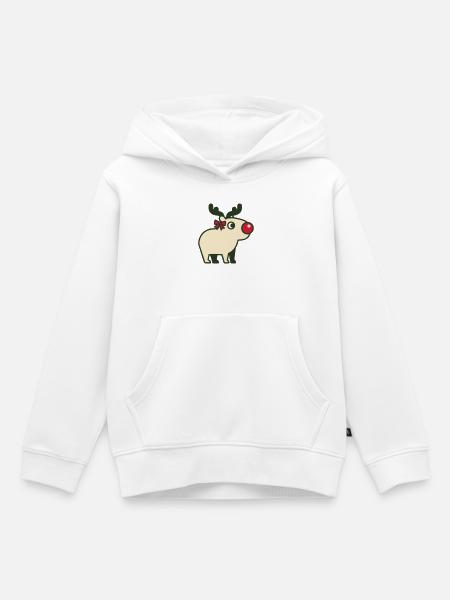Rentier Rote Nase Icon - Kinder Premium Organic Hoodie - Weiß