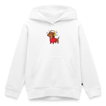 Dackel Musik Kopfhörer Hund Sound T-Shirt - Kinder Premium Organic Hoodie - Weiß - Vorne - AI Model Kid Female (0cm)