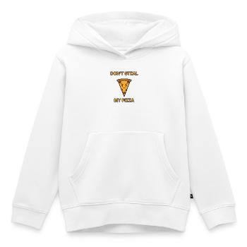 Pizza – Don’t steal my pizza – lustiger Spruch - Kinder Premium Organic Hoodie - Weiß - Vorne - AI Model Kid Female (0cm)