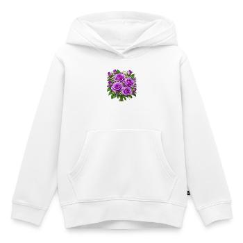 Lavendelrosen-Straußdruck - Kinder Premium Organic Hoodie - Weiß - Vorne - AI Model Kid Female (0cm)