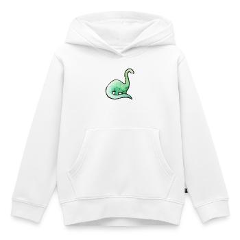 Smaragdgrünes Dino-Aquarell - Kinder Premium Organic Hoodie - Weiß - Vorne - AI Model Kid Female (0cm)