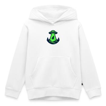 Ufo Wald Entfuehrung Grafik - Kinder Premium Organic Hoodie - Weiß - Vorne - AI Model Kid Female (0cm)