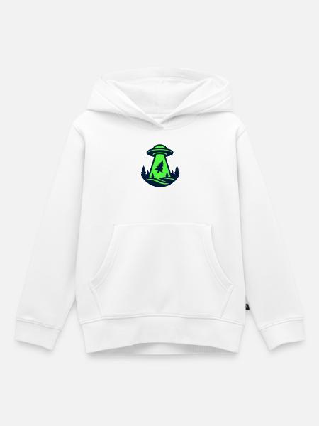 Ufo Wald Entfuehrung Grafik - Kinder Premium Organic Hoodie - Weiß