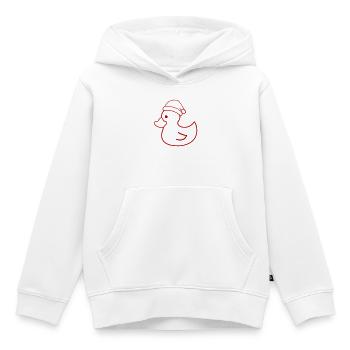 Weihnachtsente Silhouette mit Mütze - Kinder Premium Organic Hoodie - Weiß - Vorne - AI Model Kid Female (0cm)