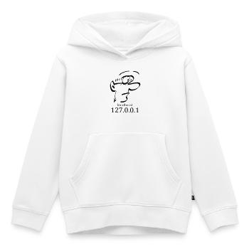 local-horst - 127.0.0.1 - localhorst - Sweat Premium à capuche enfant bio - blanc - Devant - AI Model Kid Female (0cm)