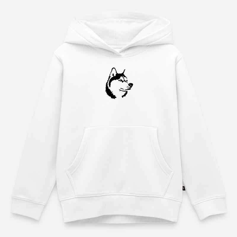 Husky - Sweat Premium à capuche enfant bio - blanc