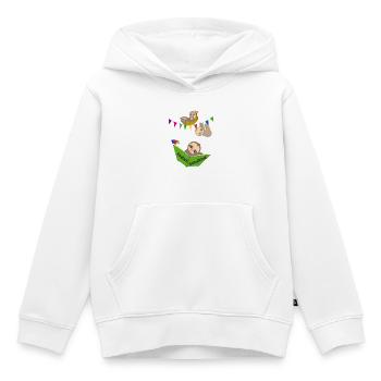 Endlich Schulkind Faultiere süß, Buch lesend - Kinder Premium Organic Hoodie - Weiß - Vorne - AI Model Kid Female (0cm)