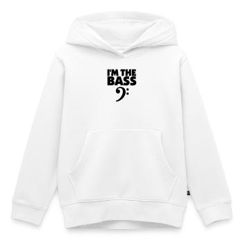 I'm the Bass Black (FR) - Sweat Premium à capuche enfant bio - blanc - Devant - AI Model Kid Female (0cm)