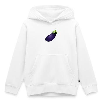large violet glowing aubergine - Kids Premium Organic Hoodie - white - Front - AI Model Kid Female (0cm)
