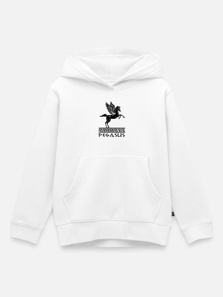 Pferd Schwarz Pegasus - Kinder Premium Organic Hoodie - Weiß