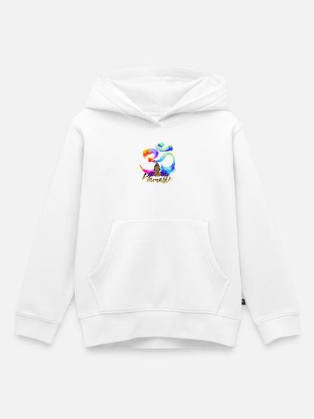 Namaste-Bogen-Iris-Buddha - Kinder Premium Organic Hoodie - Weiß