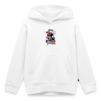 Tour de pays hors route - Sweat Premium à capuche enfant bio - blanc - Devant - AI Model Kid Female (0cm)