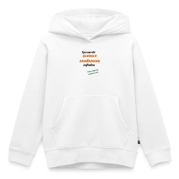 Global Warming Parody Design - Kids Premium Organic Hoodie - white - Front - AI Model Kid Female (0cm)