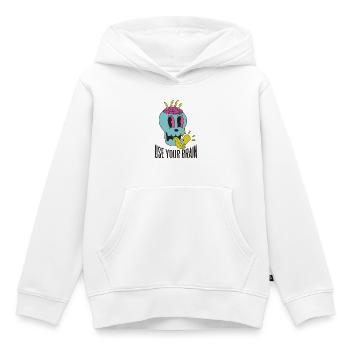Utilisez votre cerveau - Sweat Premium à capuche enfant bio - blanc - Devant - AI Model Kid Female (0cm)