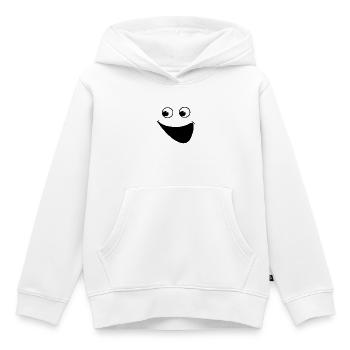 Happy Face Smile Cartoon Positives Lachen - Kinder Premium Organic Hoodie - Weiß - Vorne - AI Model Kid Female (0cm)