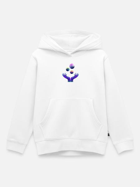 Grafik, Universum, Planet - Kinder Premium Organic Hoodie - Weiß