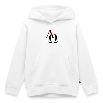 Alpha und Omega - Kinder Premium Organic Hoodie - Weiß - Vorne - AI Model Kid Female (0cm)