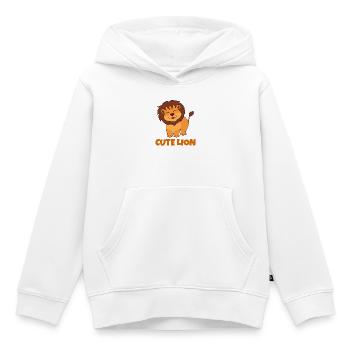 lion, cute lion, savane - Sweat Premium à capuche enfant bio - blanc - Devant - AI Model Kid Female (0cm)