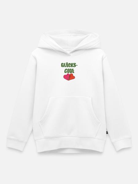 glückscode - Kinder Premium Organic Hoodie - Weiß