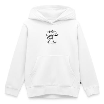 Heiter, beschwingt und verträumt durch´s Leben - Kinder Premium Organic Hoodie - Weiß - Vorne - AI Model Kid Female (0cm)
