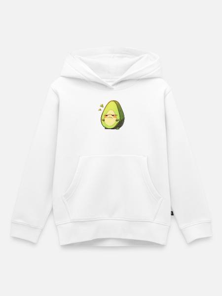 Wütende Avocado Cartoon Design - Kinder Premium Organic Hoodie - Weiß