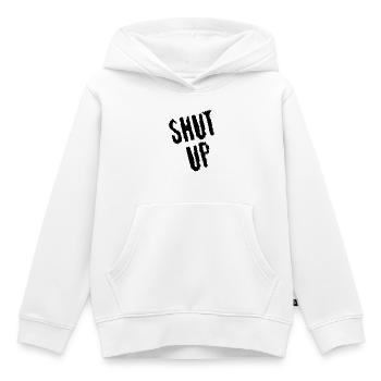Be quiet! (black) - Kids Premium Organic Hoodie - white - Front - AI Model Kid Female (0cm)