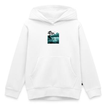 Paysage lunaire de nuit avec structure - Sweat Premium à capuche enfant bio - blanc - Devant - AI Model Kid Female (0cm)