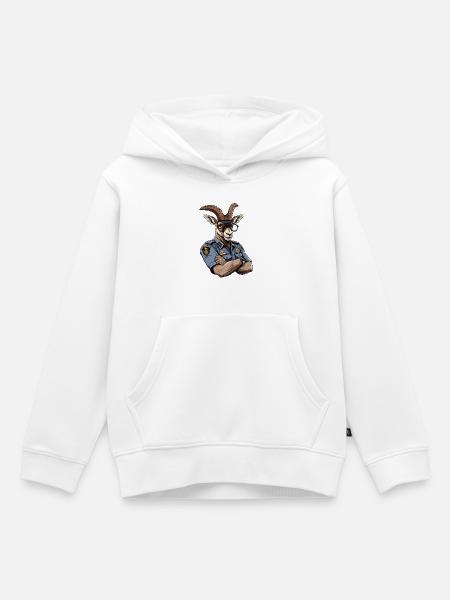 Polizei Steinbock - Kinder Premium Organic Hoodie - Weiß
