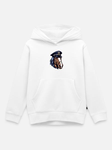Pferde Polizist - Kinder Premium Organic Hoodie - Weiß