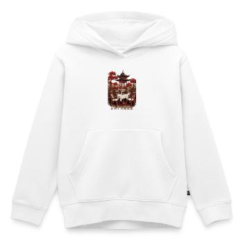 Café asiatique - Sweat Premium à capuche enfant bio - blanc - Devant - AI Model Kid Female (0cm)