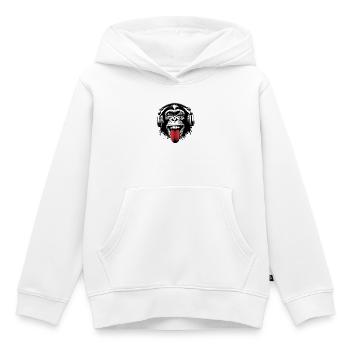 Headphones Monkey Music Monkey World 🎧 - Kids Premium Organic Hoodie - white - Front - AI Model Kid Female (0cm)
