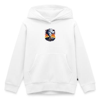 Éruption volcanique, éruption avec nuage de cendres et lave - Sweat Premium à capuche enfant bio - blanc - Devant - AI Model Kid Female (0cm)