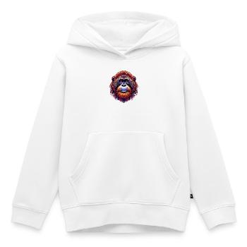 Orang-outan Orang-outan - Sweat Premium à capuche enfant bio - blanc - Devant - AI Model Kid Female (0cm)