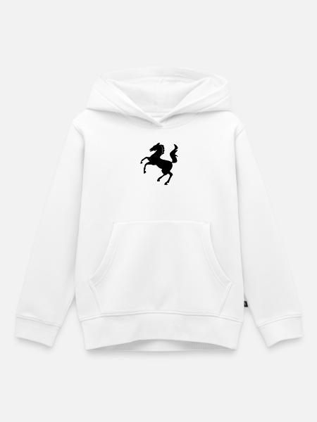 Pferd Symbol dynamisch springend - Kinder Premium Organic Hoodie - Weiß