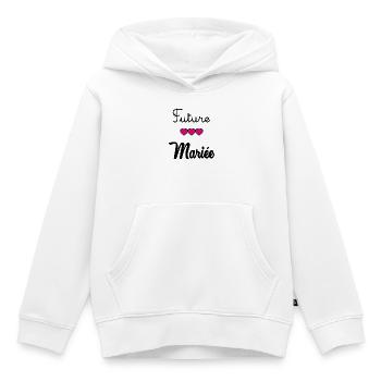 EVJF. MARIEE. TEAM MARIEE. FUTURE MARIEE - Sweat Premium à capuche enfant bio - blanc - Devant - AI Model Kid Female (0cm)