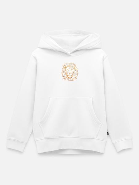 Löwe Portrait - Kinder Premium Organic Hoodie - Weiß